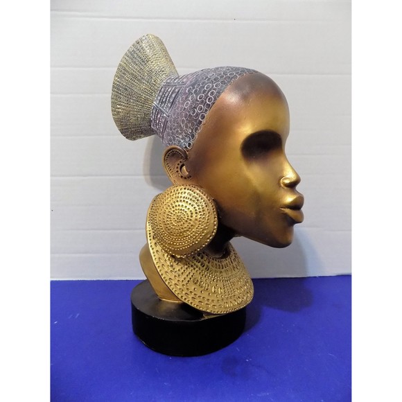 NEW Black African Queen Statue Figurine Bust - Picture 3 of 6